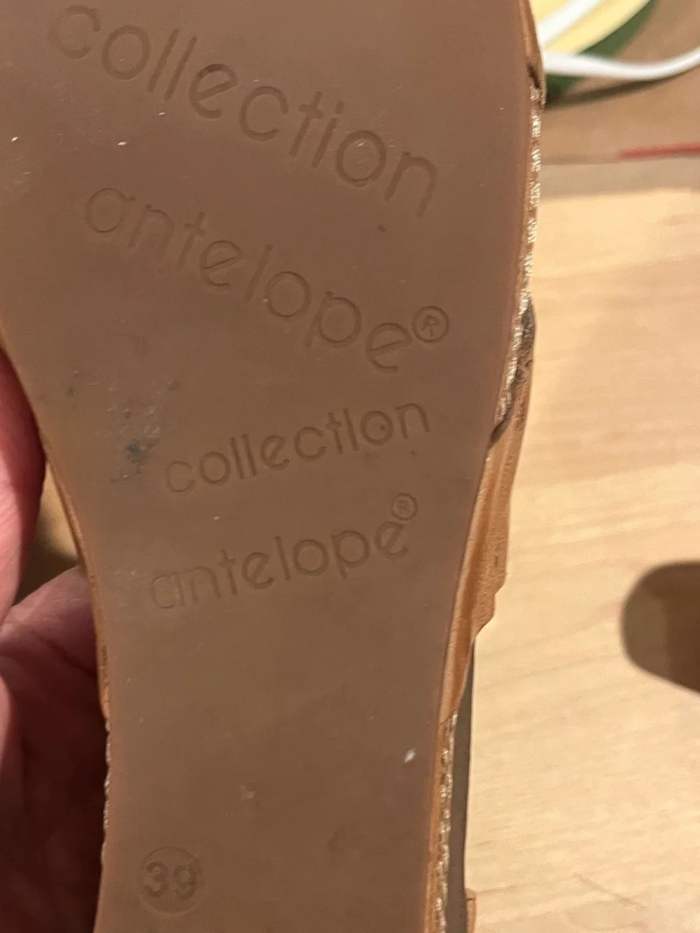 Antelope Cognac Braided Leather Wedge Sandals
